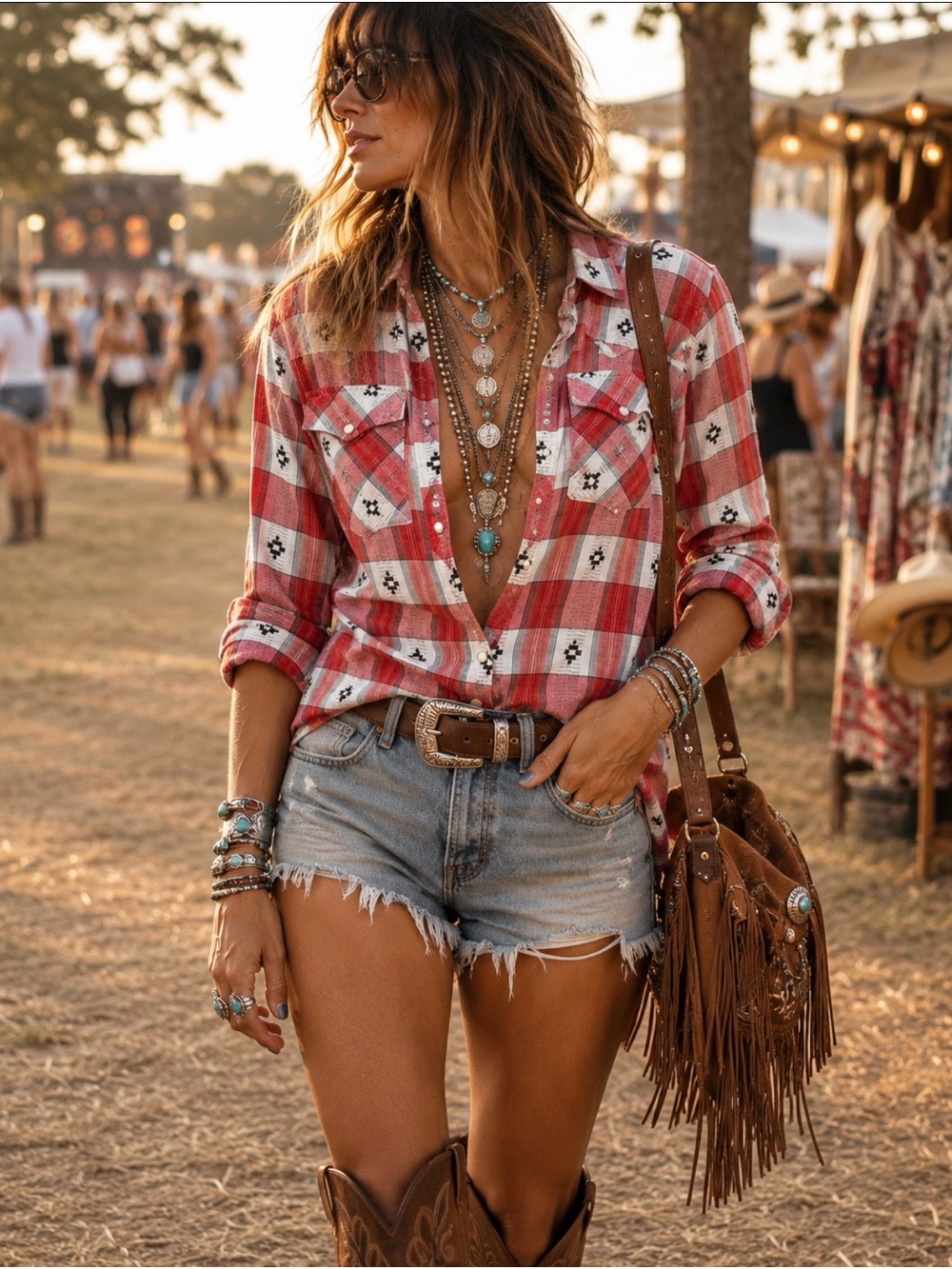 Wrangler Retro Plaid Button-Down Shirt -Western Style